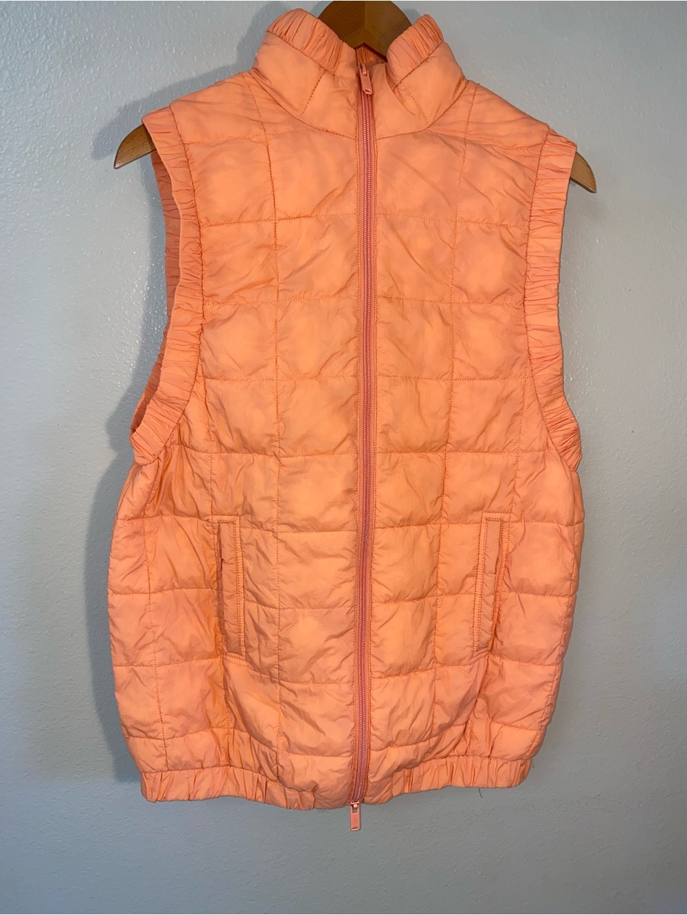 FP Movement Free People Piper Packable Quilted Puffer Vest Peach Orange XS